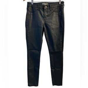 Rich & Skinny Black Wax Coated Denim Size 25
